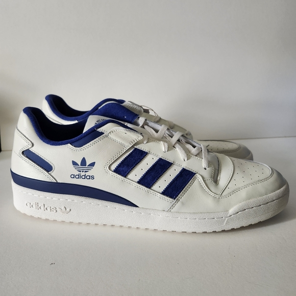 New Men's Adidas Forum Low CL Shoes Blue & White Size 19 - Picture 5 of 12
